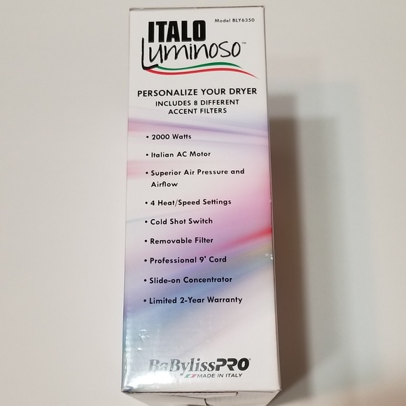 Hair Dryer Babyliss Italo Luminoso New in box. - Picture 4 of 4